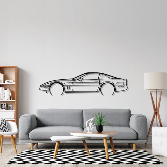 Corvette c4 Detailed Silhouette Metal Wall Art