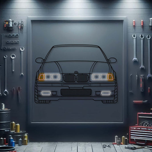 E36 M3 Front View Metal Neon Car Wall Art