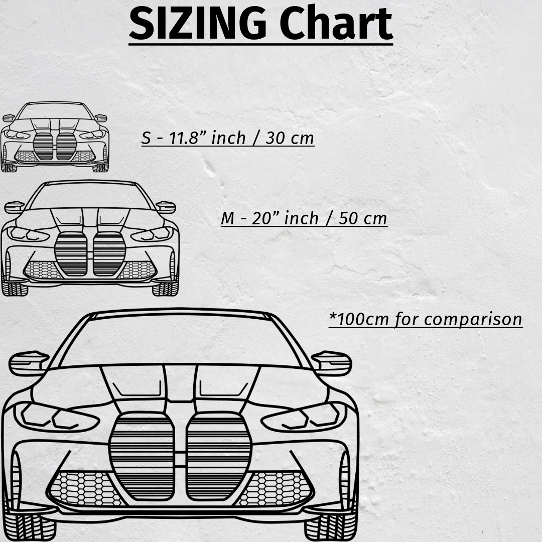 E30 Convertible Angle Silhouette Metal Art Stand