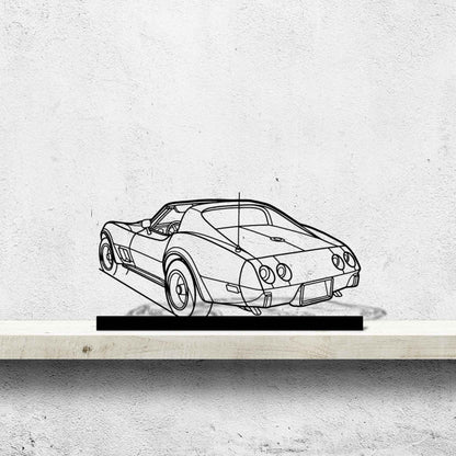 Corvette C3 1976 Angle Silhouette Metal Art Stand