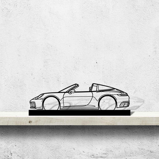 911 Targa model 992 Silhouette Metal Art Stand