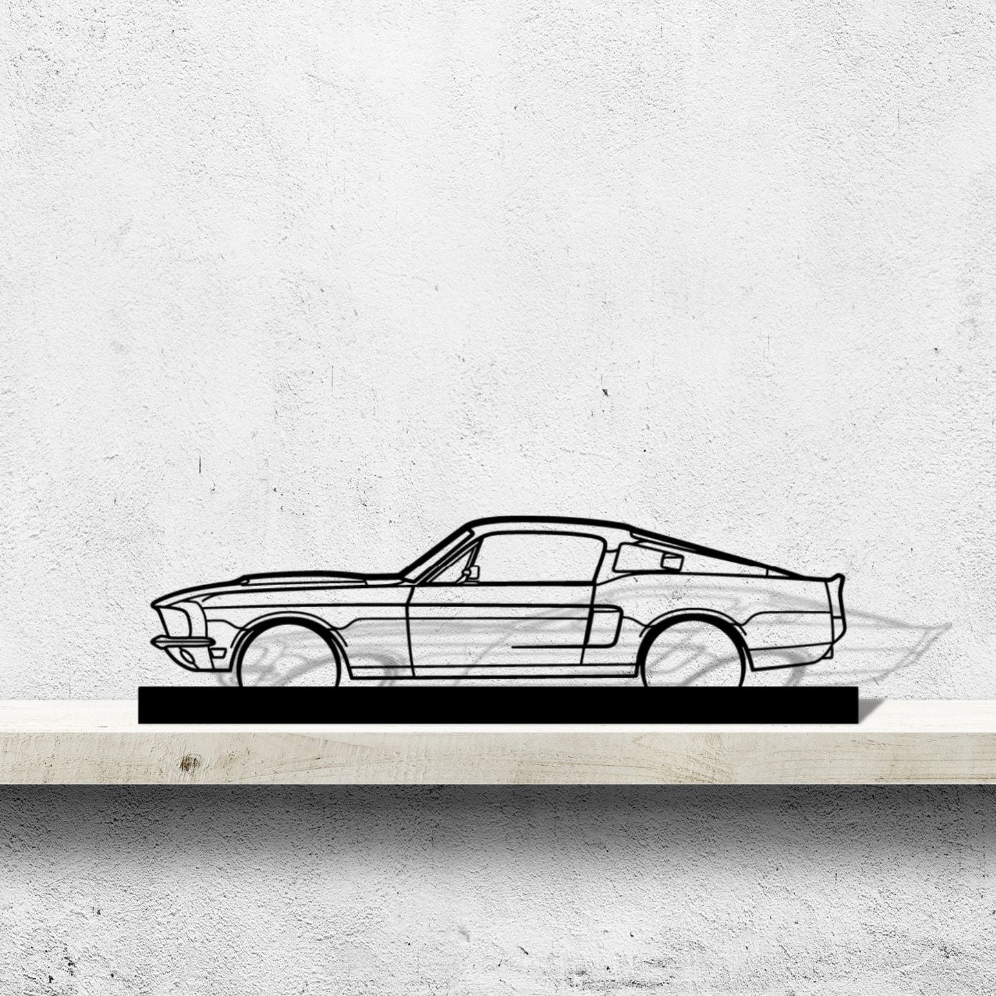 Mustang GT 1967 Silhouette Metal Art Stand