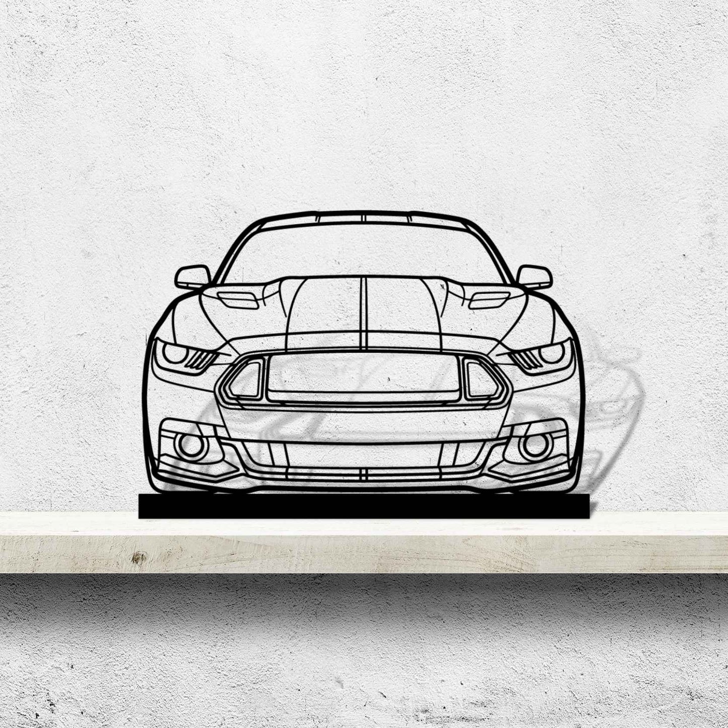 Mustang GT 2016 Front Silhouette Metal Art Stand