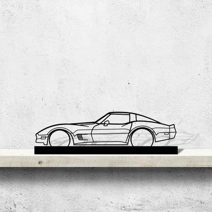 Corvette 1982 Silhouette Metal Art Stand