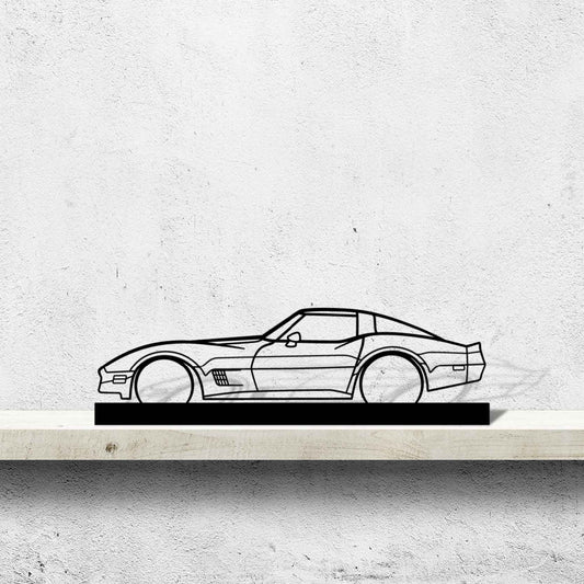 Corvette 1982 Silhouette Metal Art Stand