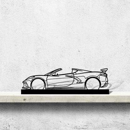 Corvette C8 Convertible Silhouette Metal Art Stand