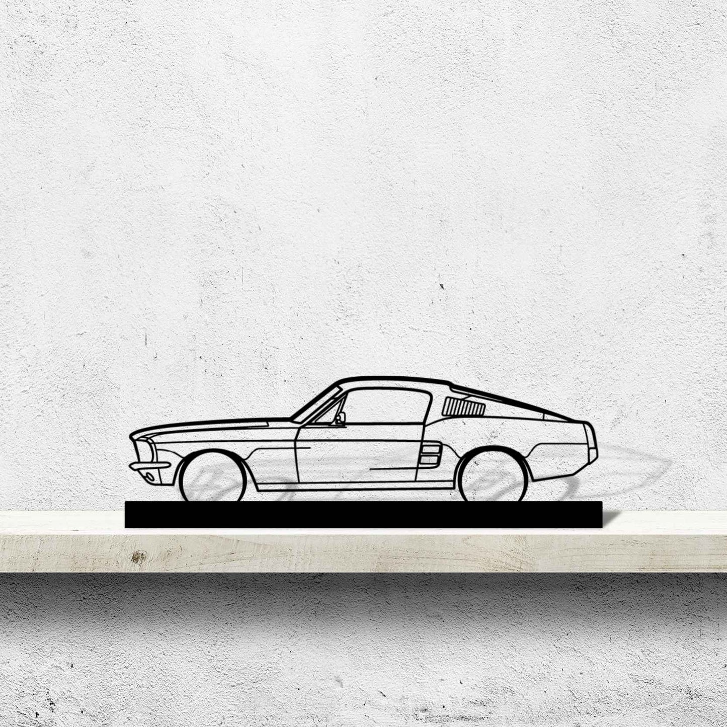 Mustang GT Fastback 390s Silhouette Metal Art Stand