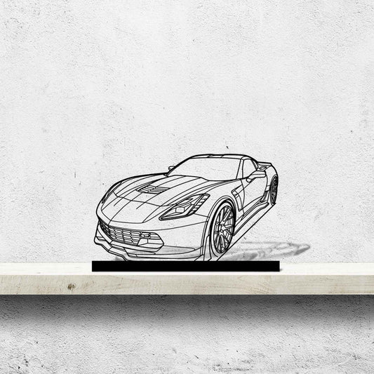 Corvette C7 Z06 Angle Silhouette Metal Art Stand