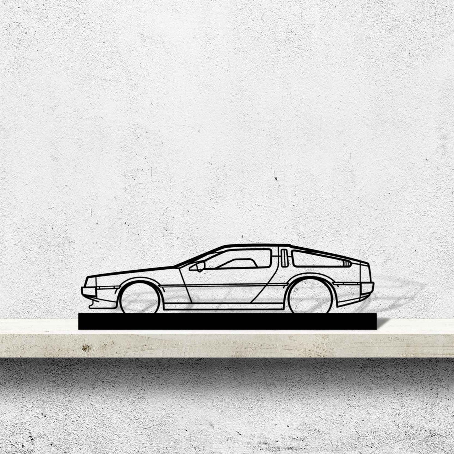 Delorean Silhouette Metal Art Stand