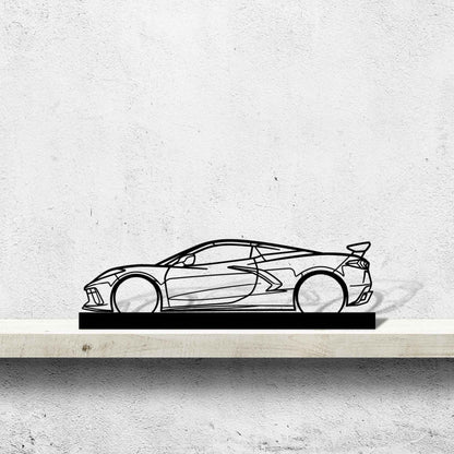 Corvette C8 HTC Silhouette Metal Art Stand