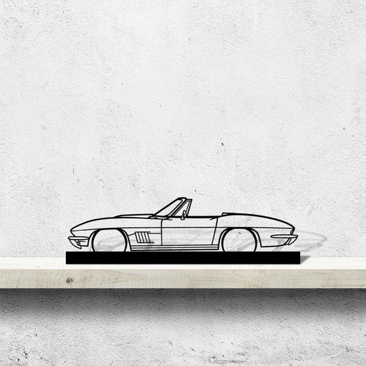 Corvette c2 Convertible 1967 Silhouette Metal Art Stand