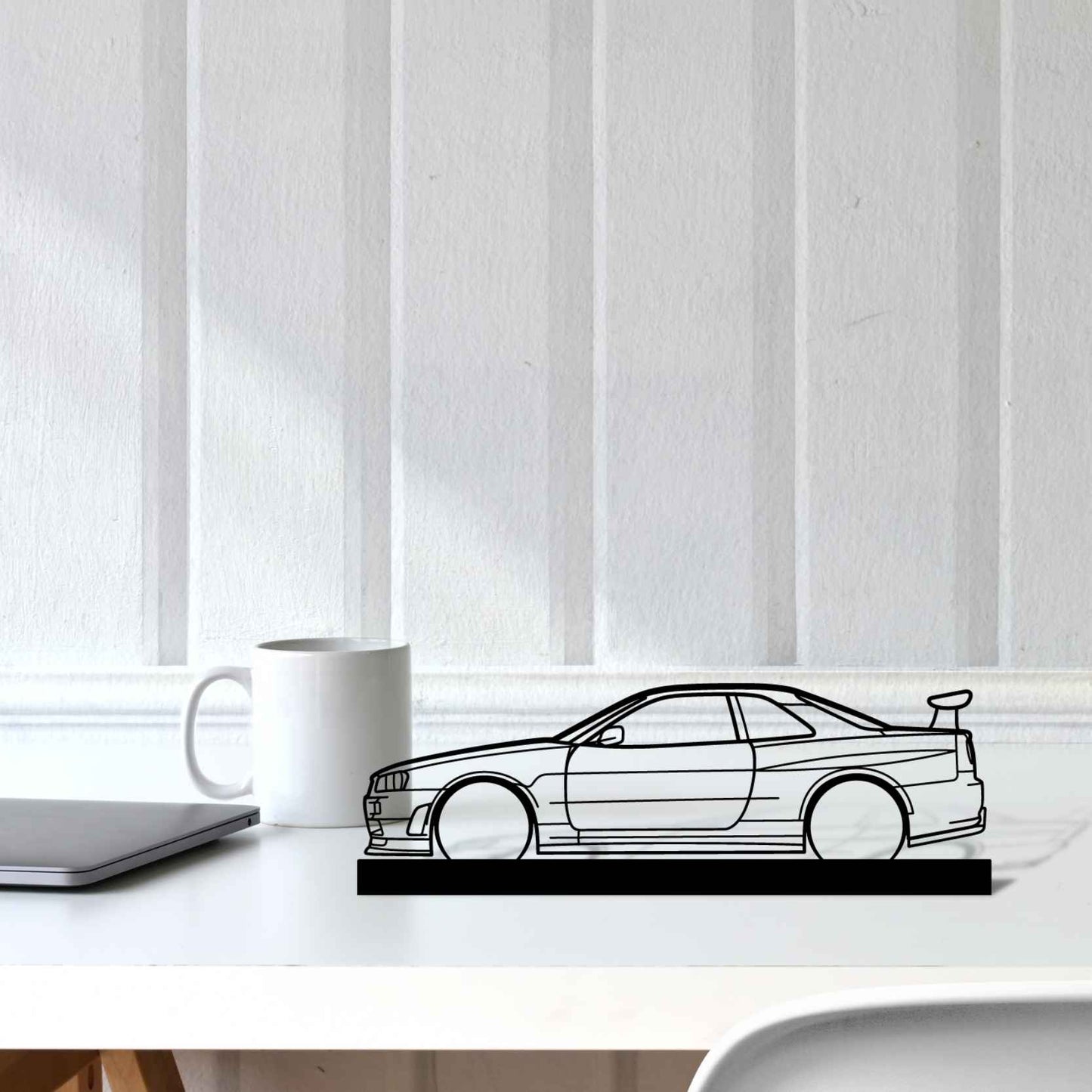 R34 GTR Silhouette Metal Art Stand