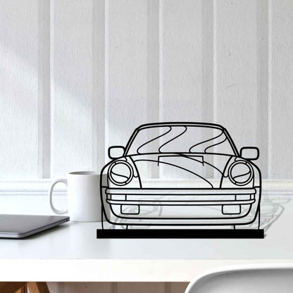 911 Turbo Model 930 Front Silhouette Metal Art Stand