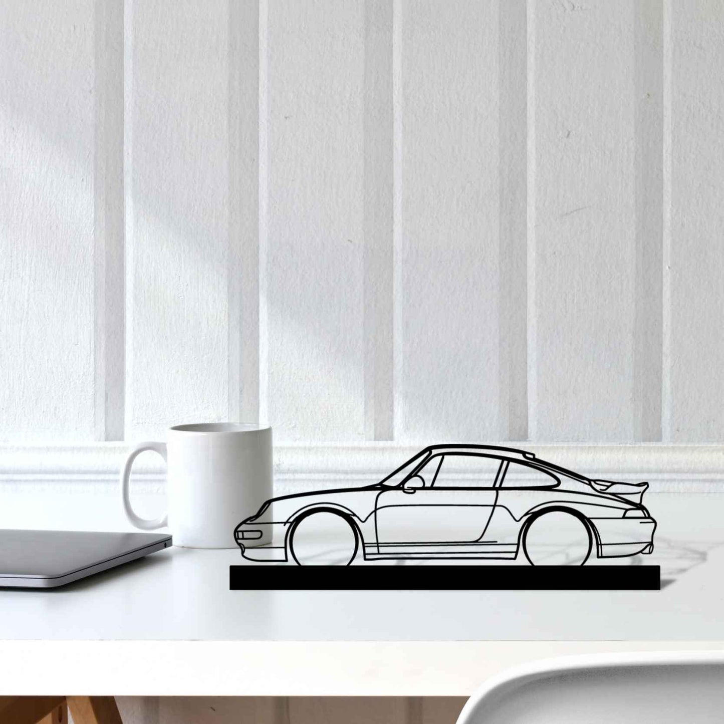 911 993 Turbo Silhouette Metal Art Stand