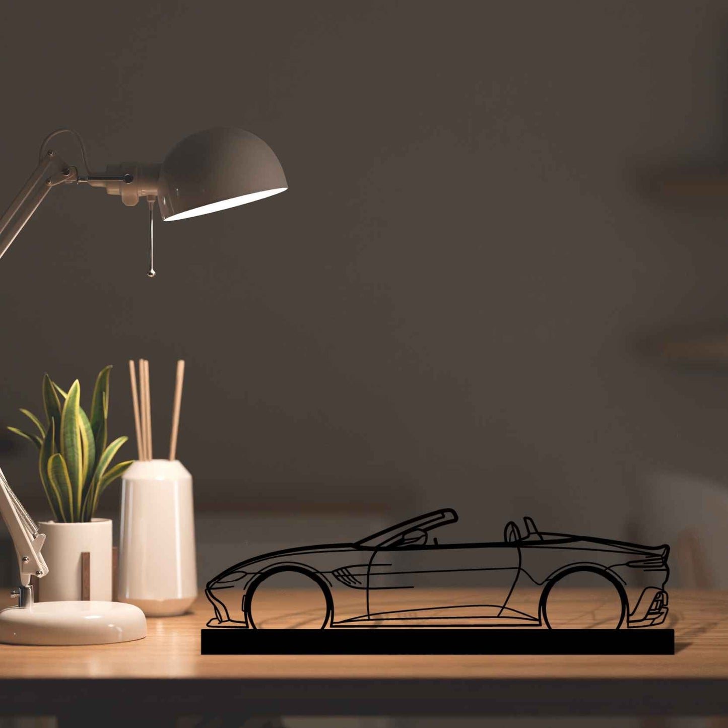 Aston Vantage Cabrio Silhouette Metal Art Stand