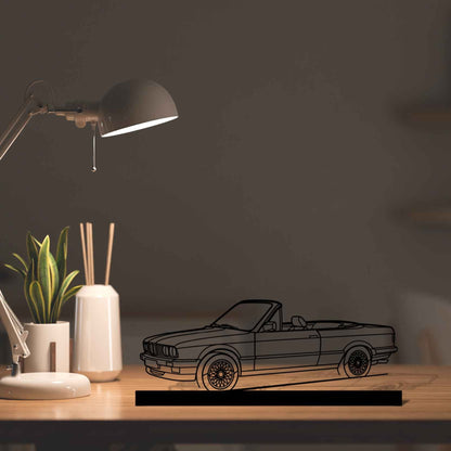 E30 Convertible Angle Silhouette Metal Art Stand