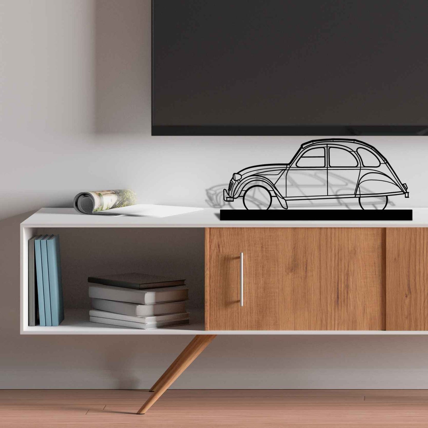 2CV Silhouette Metal Art Stand