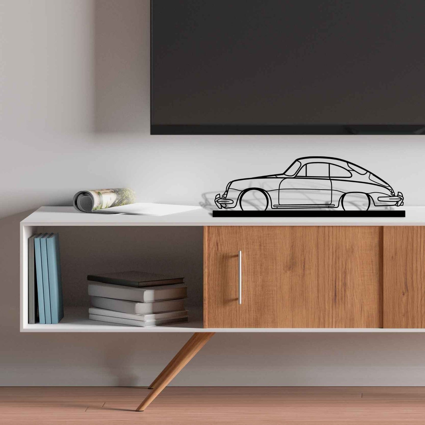 356 Coupe Silhouette Metal Art Stand