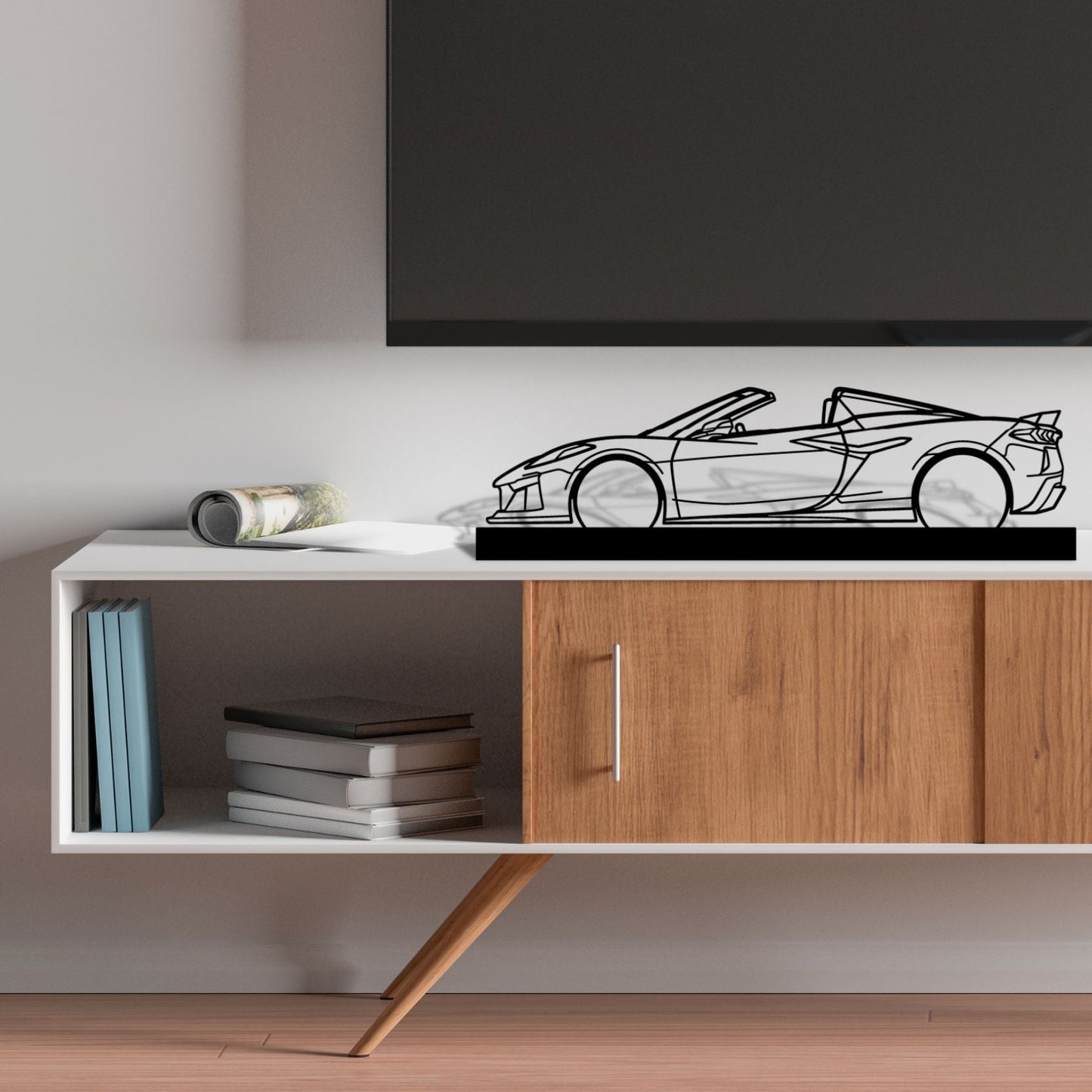 Corvette C8 Z06 HTC Silhouette Metal Art Stand