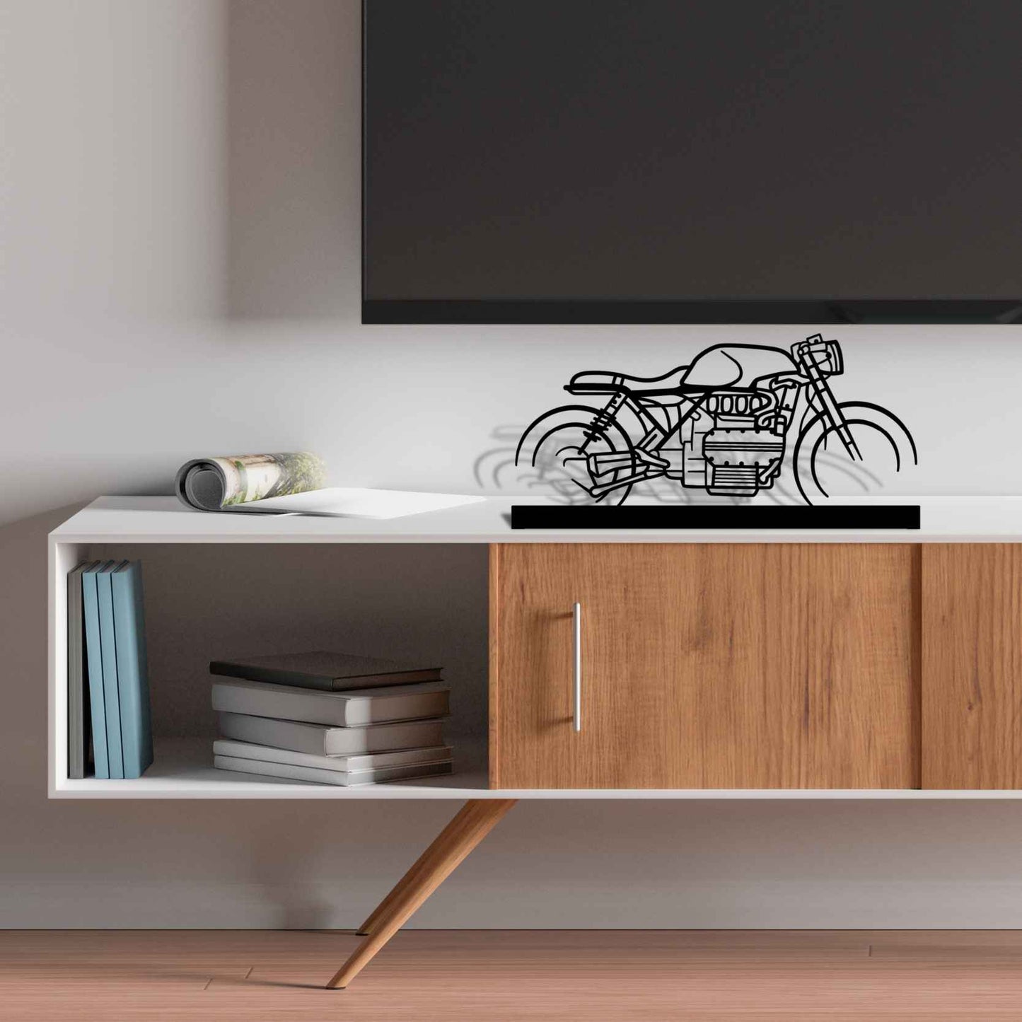 K1100 Cafe Racer Silhouette Metal Art Stand