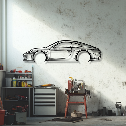 911 GT3 Model 992.2 Touring Silhouette Metal Wall Art